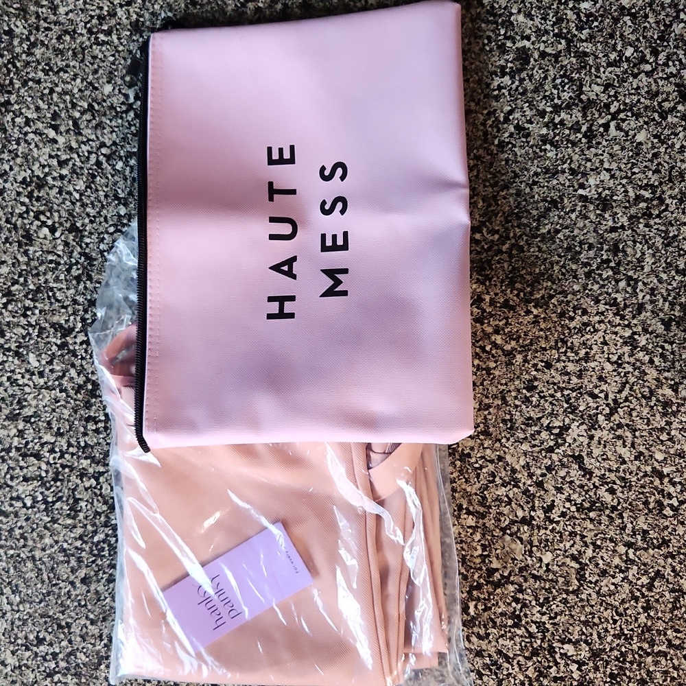 Hanky panky wash and wear pink Travel bags 2 & Haute Mess Zip BAG nwt, FABFITFUN